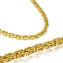 Złoty łańcuszek męski 4mm, Pełny splot Królewski Bizantyjski 40-55 gram